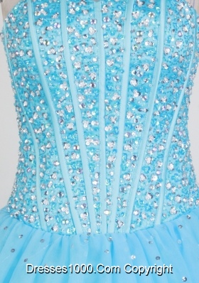 Luxurious Ball Gown Strapless Floor-length Baby Blue Quinceanera Dress