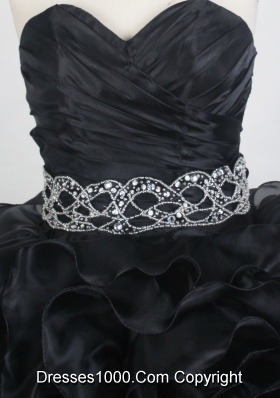 Luxurious Ball Gown Sweetheart Floor-length Black Quinceanera Dress