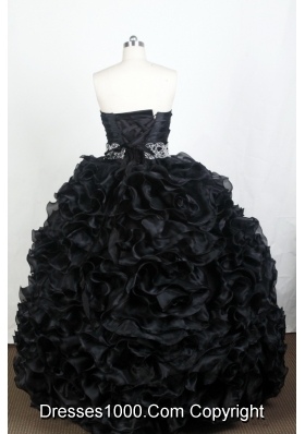 Luxurious Ball Gown Sweetheart Floor-length Black Quinceanera Dress