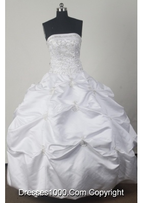 Perfect Ball Gown Strapless Floor-length White Quinceanera Dress