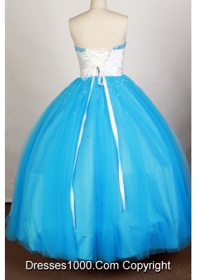 Popular Ball Gown Sweetheart Floor-length Blue Quinceanera Dress