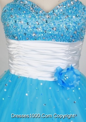 Popular Ball Gown Sweetheart Floor-length Blue Quinceanera Dress