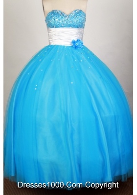 Popular Ball Gown Sweetheart Floor-length Blue Quinceanera Dress