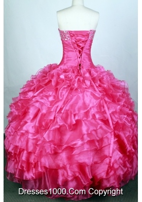 Popular Ball Gown Sweetheart Floor-length Hot Pink Quinceanera Dress