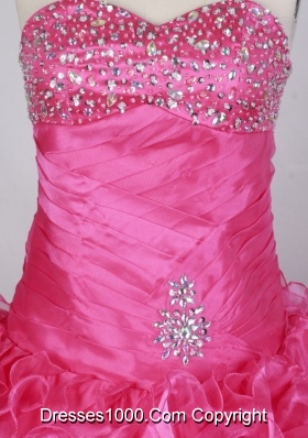 Popular Ball Gown Sweetheart Floor-length Hot Pink Quinceanera Dress