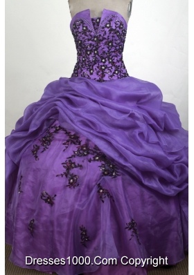 Pretty  Ball Gown Strapless Floor-length Quinceanera Dress