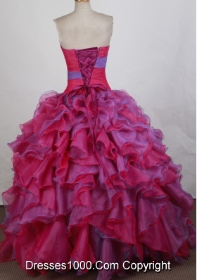 Romantic Ball gown Strapless Floor-length Quinceanera Dresses