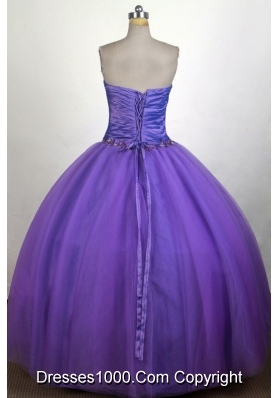 Simple A-line Strapless Floor-length Quinceanera Dress