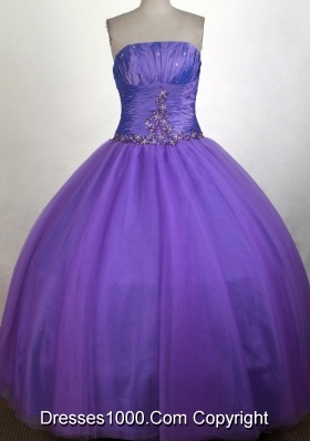 Simple A-line Strapless Floor-length Quinceanera Dress