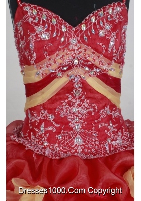 Beautiful Ball Gown Straps Floor-length Red Quinceanera Dress