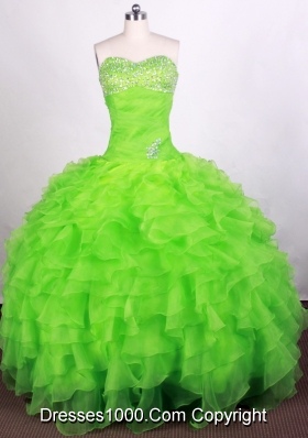 Beautiful  Ball Gown Sweetheart Floor-length Spring Green Quinceanera Dress
