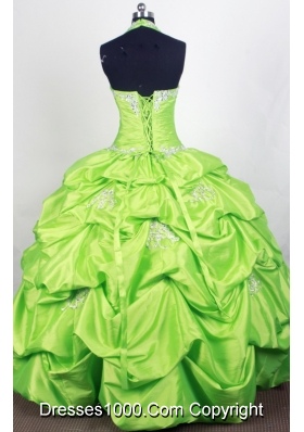 Perfect Ball Gown Halter Top Floor-length Quinceanera Dress