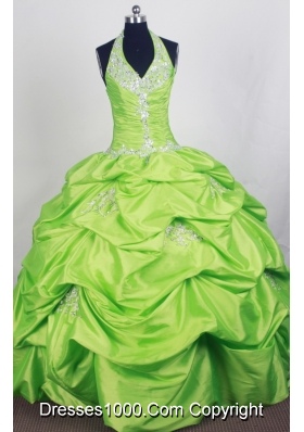 Perfect Ball Gown Halter Top Floor-length Quinceanera Dress