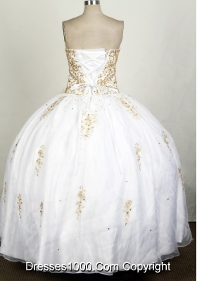 Popular Ball Gown Sweetheart Floor-length White Quinceanera Dress