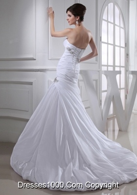 2014 Spring Popular Puffy Sweetheart Wedding Dress with Beading