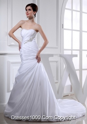 2014 Spring Popular Puffy Sweetheart Wedding Dress with Beading