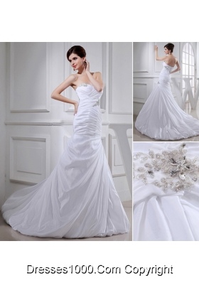 2014 Spring Popular Puffy Sweetheart Wedding Dress with Beading