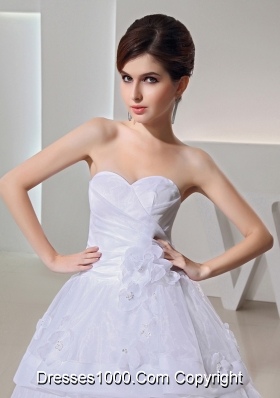 2014 Spring White Ball Gown Sweetheart Paillette Ruffled Layers Wedding Dress