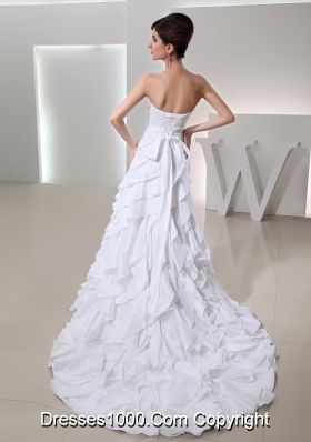 Beautiful Ball Gown Sweetheart Ruffled Layers Wedding Dress in White