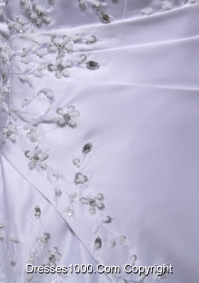 2014 Discount A-line Square Beading and Appliques Wedding Dress