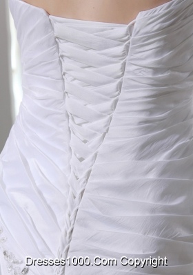 2014 Mermaid Sweetheart Taffeta Wedding Dress with  Ruching Ruffled Layers