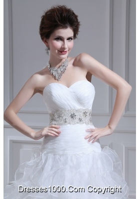 2014 Spring Beautiful A-line Sweetheart Floor-lengthWedding Dress with Ruffles and Appliques