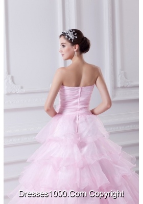 Ball Gown Strapless Beading Appliques Baby Pink  Quinceanera Dress