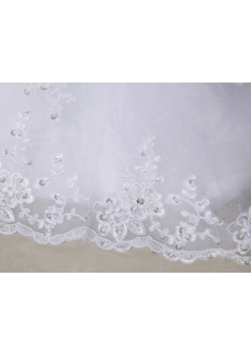 Column Halter Top Chapel Train Lace Appliques  White Wedding Dress