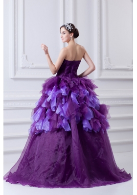 2014 Beading Multi-color Sweetheart Ball Gown Quinceanera Dress with Ruffles