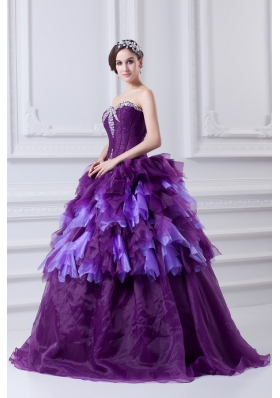 2014 Beading Multi-color Sweetheart Ball Gown Quinceanera Dress with Ruffles