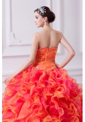 2014 Spring Beautiful Multi-color Sweetheart Beading and Ruching Quinceanera Dress