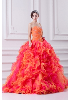 2014 Spring Beautiful Multi-color Sweetheart Beading and Ruching Quinceanera Dress