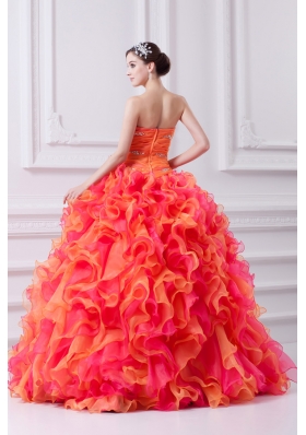 2014 Spring Beautiful Multi-color Sweetheart Beading and Ruching Quinceanera Dress