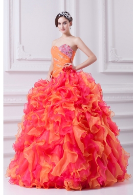 2014 Spring Beautiful Multi-color Sweetheart Beading and Ruching Quinceanera Dress