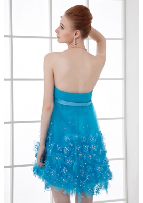 A-line Strapless Prom Dress with Beading Ruching Appliques Organza 116.69