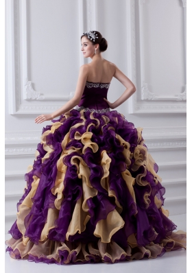 Beautiful Ball Gown Multi Colored Sweetheart 2014 Quinceanera Dress with Beading