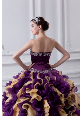 Beautiful Ball Gown Multi Colored Sweetheart 2014 Quinceanera Dress with Beading