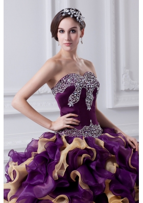 Beautiful Ball Gown Multi Colored Sweetheart 2014 Quinceanera Dress with Beading