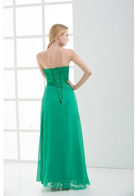 Empire Turquoise Sweetheart Floor-length Beading Prom Dress