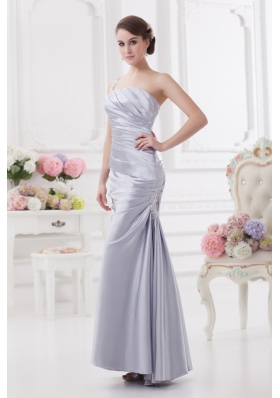 Column One Shoulder Beading and Ruching Prom Dress in Lavender