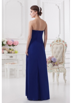 Sweetheart Dark Blue Appliques Floor-length Prom Dress