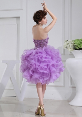 Ball Gown Sweetheart  Hand Made Flower and Applique Organza Prom Dress