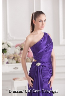 Column One Shoulder Floor-length Taffeta Prom Dress