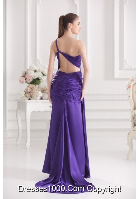 Column One Shoulder Floor-length Taffeta Prom Dress