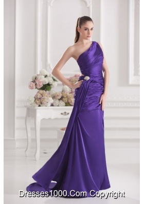 Column One Shoulder Floor-length Taffeta Prom Dress