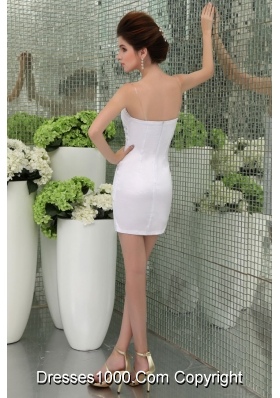 Sweetheart Mini-Length Beading Special Fabric White Prom Dress