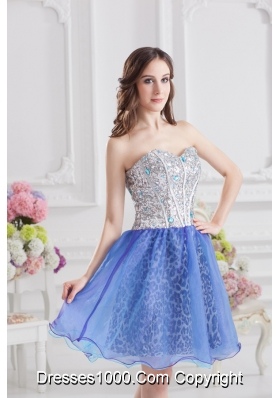 Sweetheart Medium Slate Blue A-line Prom Dress with Beading