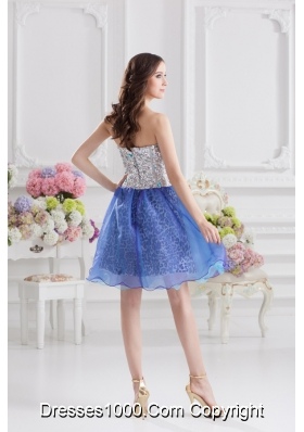 Sweetheart Medium Slate Blue A-line Prom Dress with Beading