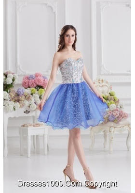 Sweetheart Medium Slate Blue A-line Prom Dress with Beading