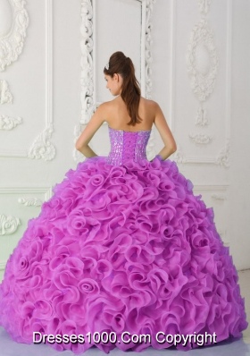 Strapless Fuchsia Discount Quinceanera Dress with Ruffles and Beading